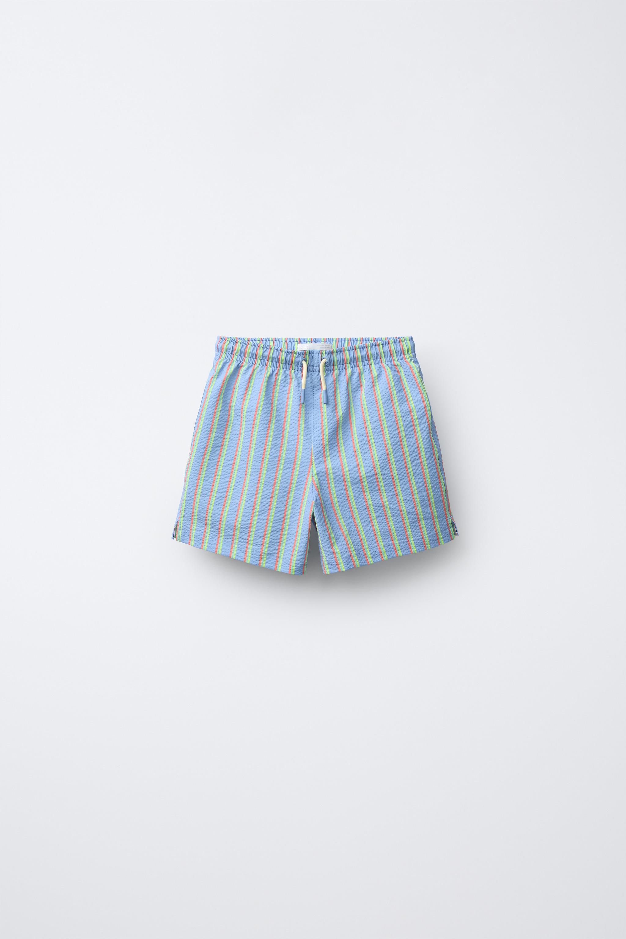 SHORT DE BAIN SEERSUCKER À RAYURES 6-14 ANS